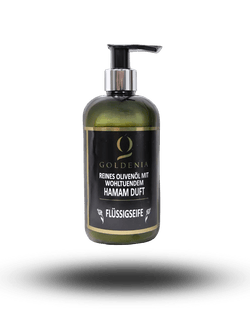 𝐆𝐨𝐥𝐝𝐞𝐧𝐢𝐚 "Flüssigseife" Reines Olivenöl mit  wohltuendem 𝐇𝐀𝐌𝐀𝐌 𝐃𝐔𝐅𝐓 HKShopCompany